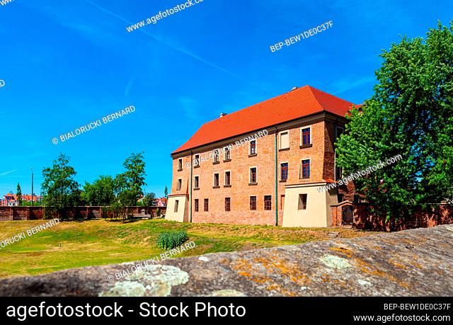 Poznan, Poland - June 6, 2015: Renaissance Lubranski Academy, currently Archdiocese Museum historic Ostrow Tumski island at Cybina river