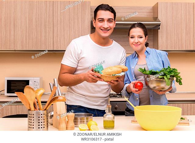 Young family in the kitchen