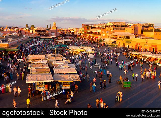 Jamaa el Fna also Jemaa el Fnaa, Djema el Fna or Djemaa el Fnaa is a square and market place in Marrakesh's medina quarter
