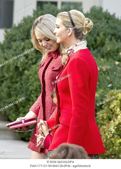 Tiffany Trump and Ivanka Trump after the ceremony where United States President Donald J. Trump and First Lady Melania Trump hosted the National Thanksgiving...