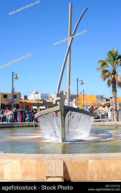 Valencia, El Cabanyal neighborhood and Malvarrosa beach. Comunidad Valenciana, Spain