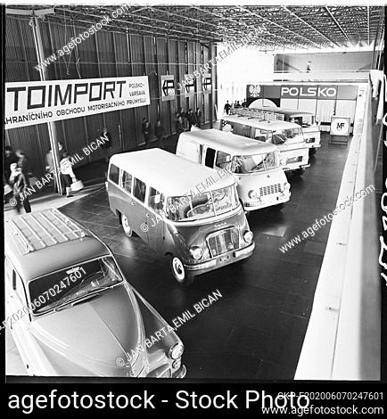 ***SEPTEMBER 20, 1966 FILE PHOTO***Exhibition of Polish People's Republic cars stand at the 8th International Fair in Brno, Czechoslovakia, September 20, 1966