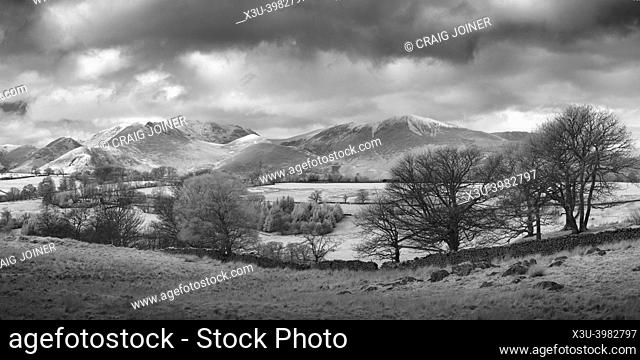 An infrared image the Derwent Fells from Low Rigg in the English Lake District National Park, Cumbria, England