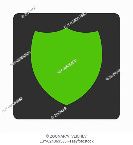 Shield flat eco green and gray colors rounded button