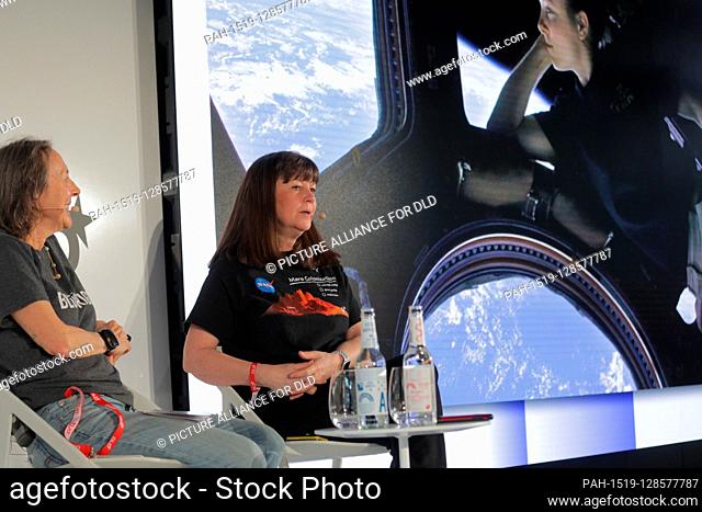 Panel with (l-r) Esther Dyson (Executive founder of Wellville) and Dr. Cady Coleman (former NASA Astronaut) at DLD Munich Conference 2020
