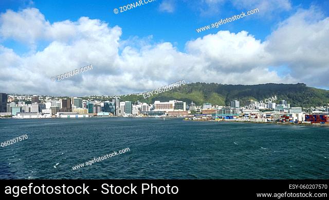 Waterside impression of Wellington, the capital city of New Zealand