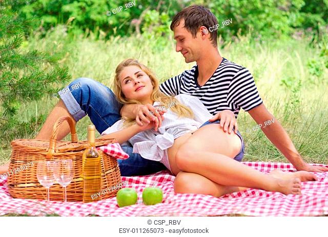 Young couple on picnic