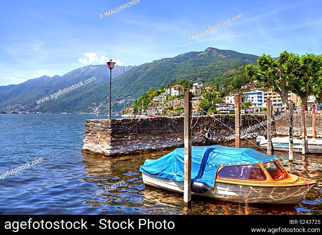 Old harbour, Lake Maggiore, Ascona, Locarno, Canton Ticino, Lake Maggiore, Ticino, Switzerland, Europe