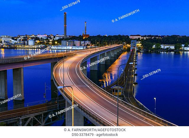 Stockholm, Sweden The bridge between the Ropsten suburb and Lidingo island