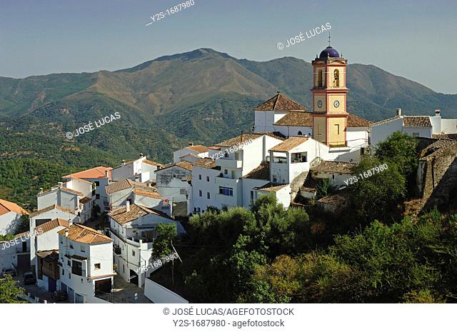 Algatocin, Sierra Bermeja and village, Genal Valley, Malaga-province, Spain