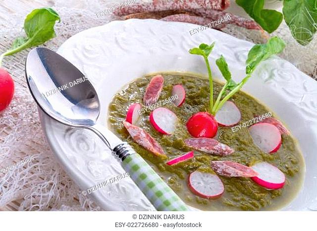 Green radish soup