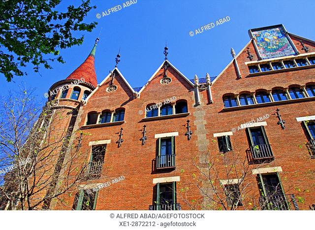 Casa Terradas, 'The House of the Punxes', arch. Josep Puig i Cadafalch, Barcelona, Catalonia, Spain