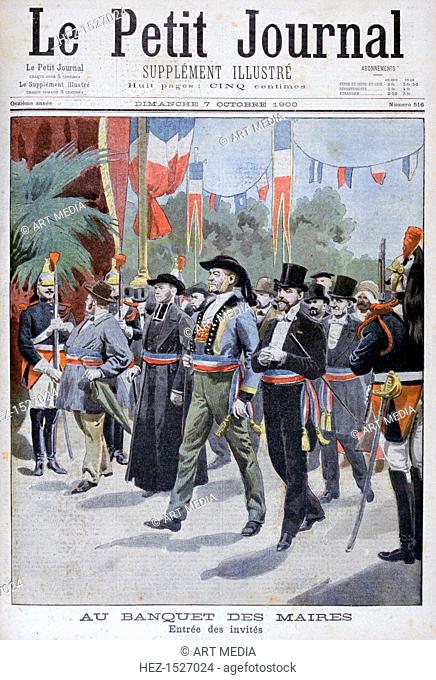 Mayor's Banquet, Paris, 1900. An illustration from Le Petit Journal, 7th October 1900