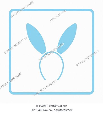 Sexy bunny ears icon. Blue frame design. Vector illustration