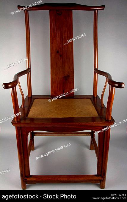 Yokeback Armchair. Period: late Ming (1368-1644)-early Qing (1644-1911) dynasty; Date: 17th century; Culture: China; Medium: Rosewood (huanghuali; Dimensions: H
