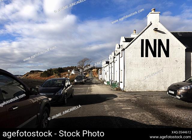 Isle of Sky, Scotland-February 16, 2014: Coast of Waternish Village in Scotland in a sunny day