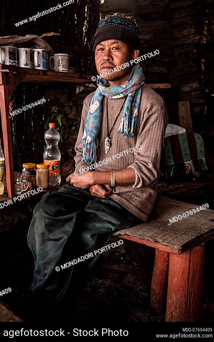 Portrait of a Himalayan tradesman. Annapurna Conservation Area (Nepal), August 23rd 2019
