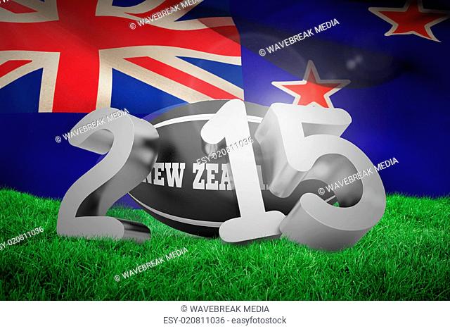 Composite image of new zealand rugby 2015 message