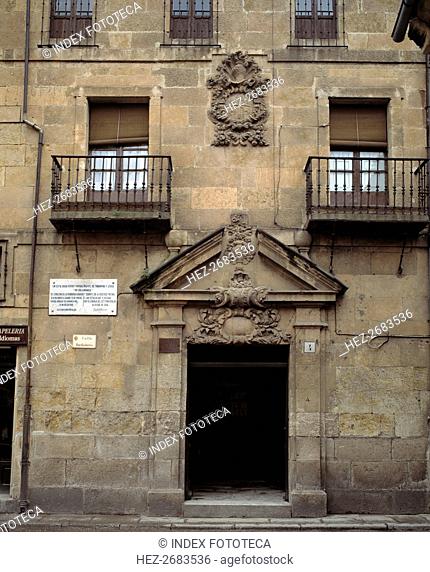Front of the house where lived and died Miguel de Unamuno (1864-1936), Spanish writer