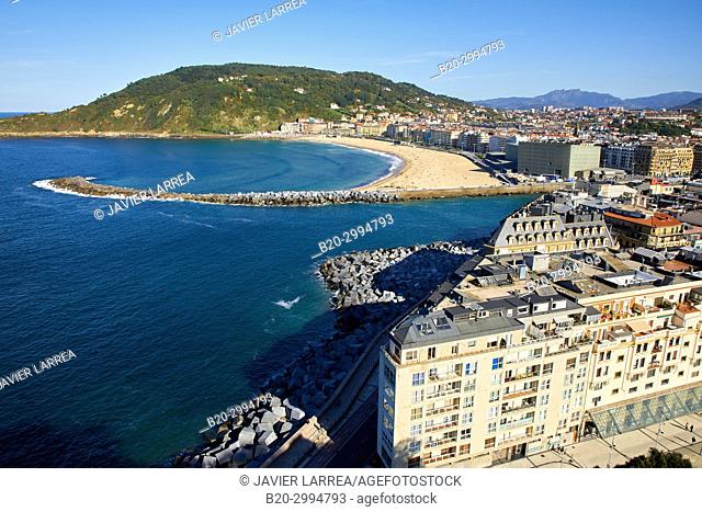 Mouth of the Urumea River, La Zurriola Beach, Donostia, San Sebastian, Gipuzkoa, Basque Country, Spain, Europe
