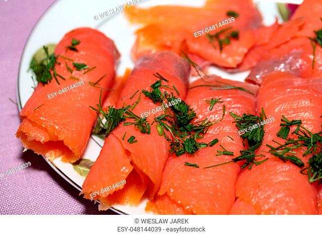 smoked salmon with dill