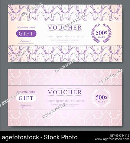 Elegant Gift Voucher Template With Floral Pattern