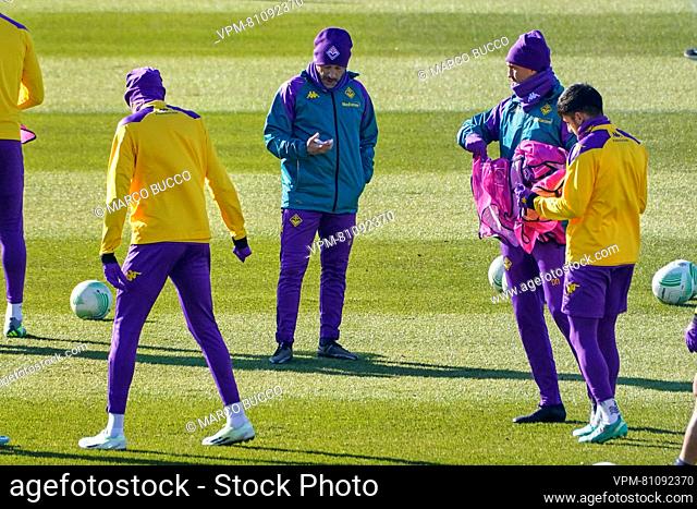 Fiorentina's head coach Vincenzo Italiano pictured during a training session of Italian ACF Fiorentina, on Wednesday 29 November 2023 in Firenze, Italy