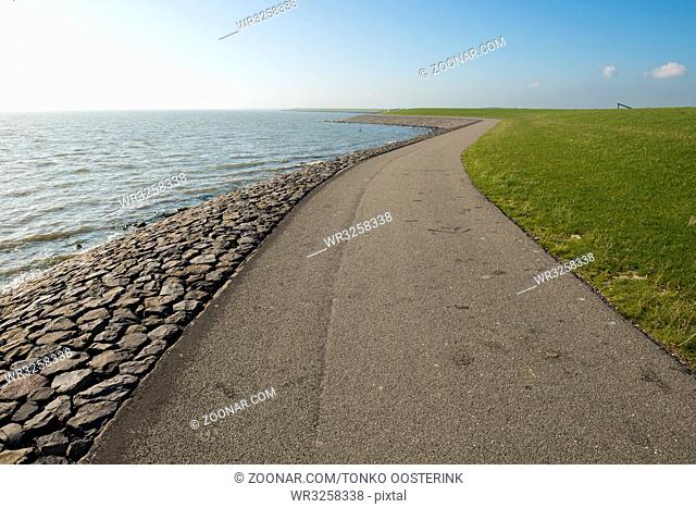 The so-called Wadden dyke on the island of Terschelling in the North Sea in the Netherlands part of the UNESCO World Heritage Program