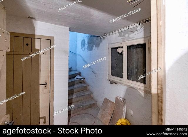 construction site, refurbishment and renovation of an apartment, basement exit