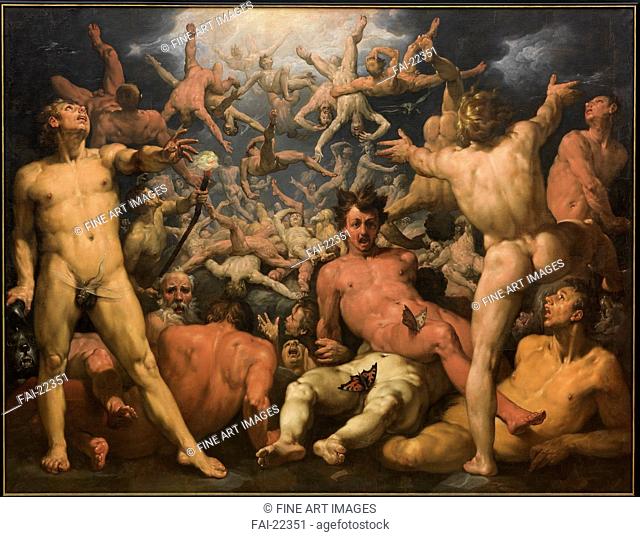 The Fall of the Titans. Haarlem, Cornelis Cornelisz. , van (1562-1638). Oil on canvas. Mannerism. ca 1590. The Netherlands