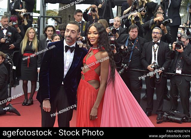 CANNES, FRANCE - MAY 20:Mohammed Al Turki, Naomi Campbell attend the ""Killers Of The Flower Moon"" red carpet during the 76th annual Cannes film festival at...