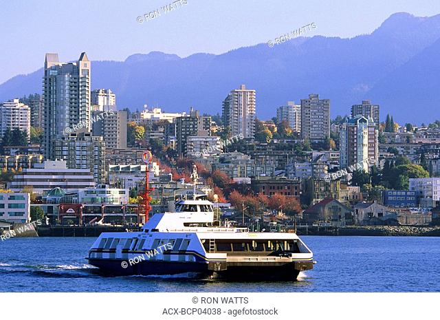 Sea Bus crossing Burrard Inlet, Vancouver, British Columbia, Canada