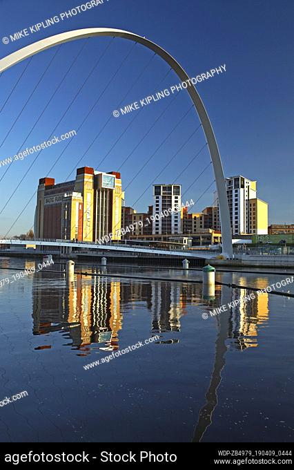 The Baltic Arts Centre and Millennium Bridge Newcastle Gateshead Quayside Tyne and Wear England