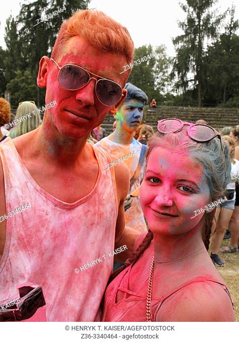 Couple at Color Festival, Krakow, Poland