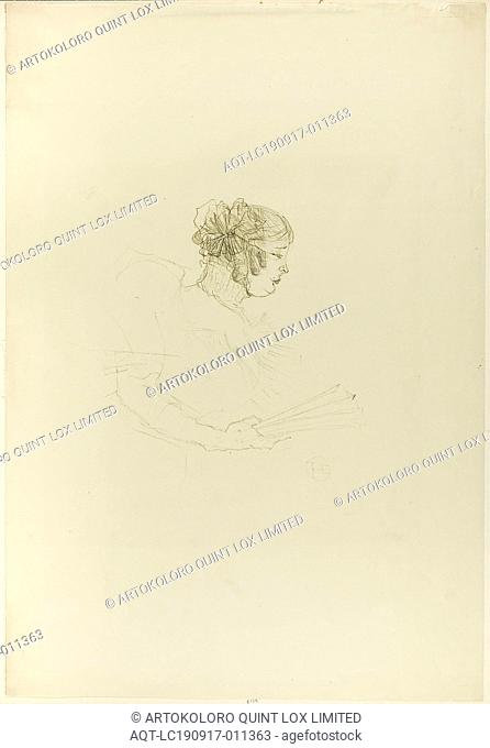 Luce Myrès, in Profile, 1895, Henri de Toulouse-Lautrec, French, 1864-1901, France, Color lithograph on cream wove paper, 224 × 214 mm (image)