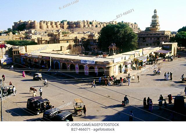 Jaisalmer city and fortress, founded in 1156. Thar desert. Rajasthan. India