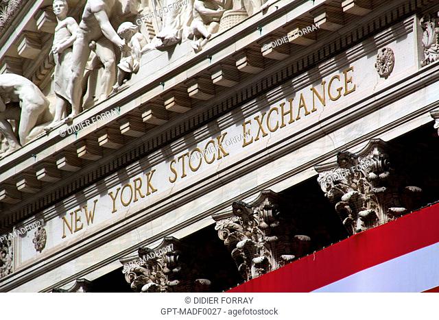 PEDIMENT OF THE NEW YORK STOCK EXCHANGE, MANHATTAN, NEW YORK CITY, NEW YORK STATE, UNITED STATES