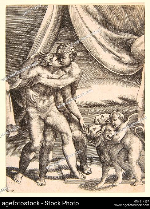 Pluto and Proserpine, from 'The Loves of the Gods'. Series/Portfolio: The Loves of the Gods (Amorosi diletti degli dei); Artist: Giulio Bonasone (Italian