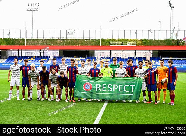 Illustration picture shows the start of a soccer game between Spanish FC Barcelona and Belgian Royal Antwerp FC, on Tuesday 19 September 2023 in Barcelona