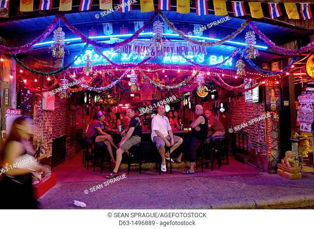 THAILAND  Pattaya  Beach resort famous for night life and sex tourism  Walking street  Midele aged wetern men in a bar