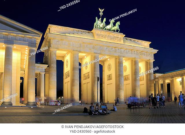 The Brandenburg Gate at Night, Berlin, Germany
