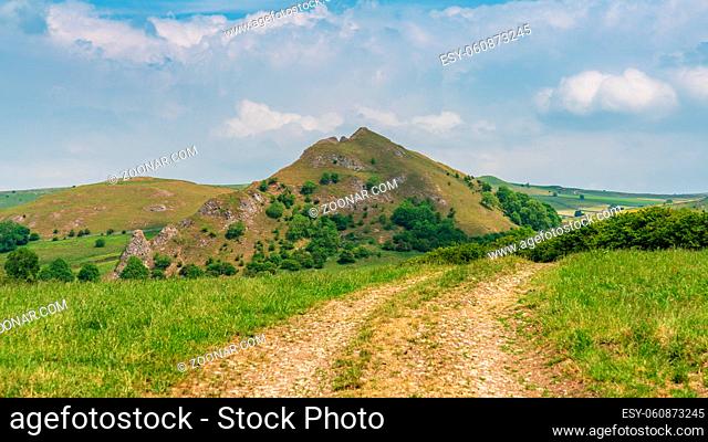 Peak District landscape with Parkhouse Hill, near Hollinsclough in the East Midlands, Derbyshire, England, UK