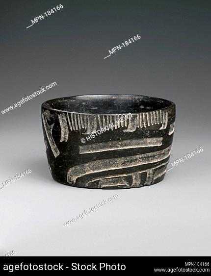 Blackware Bowl. Date: 12th-8th century B.C; Geography: Mexico, Mesoamerica; Culture: Olmec; Medium: Ceramic; Dimensions: H. 4 1/2 x Diam. 5 9/16 in