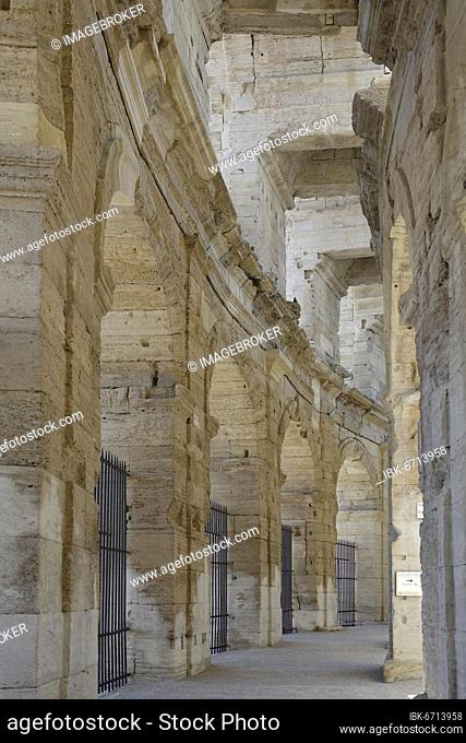 Roman Arena Amphitheatre, Arles, Bouches-du-Rhone Department, Provence Alpes Cote d'Azur Region, France, Mediterranean Sea, Europe