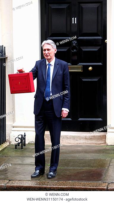 Phillip Hammond leaves 11 Downing Street to deliver his budget speech Featuring: Phillip Hammond Where: London, United Kingdom When: 08 Mar 2017 Credit: WENN