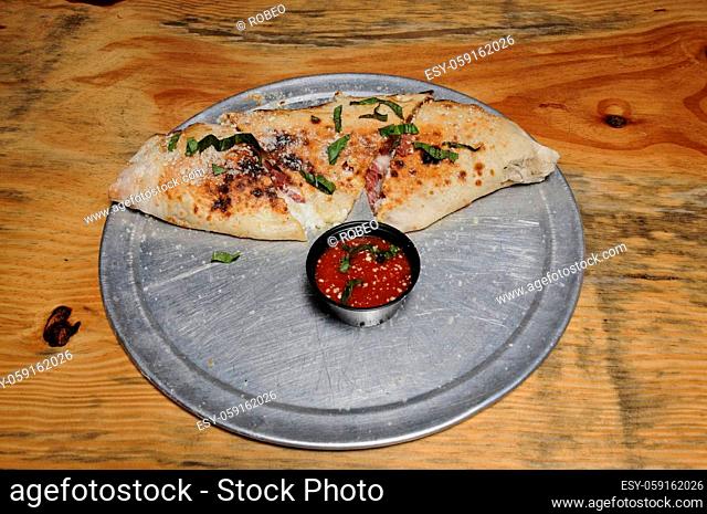 Delicious Italian cuisine known as a calzone
