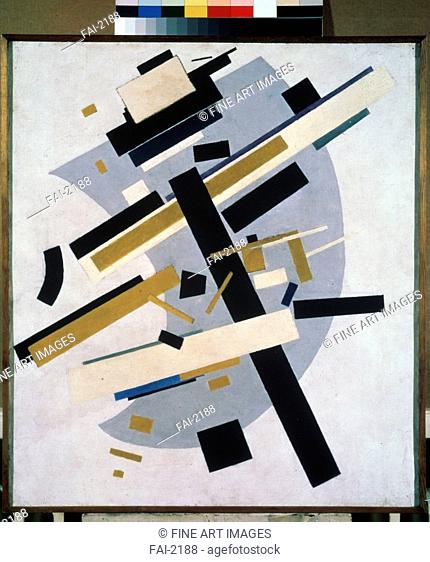 Suprematism (Supremus No 58: Yellow and Black). Malevich, Kasimir Severinovich (1878-1935). Oil on canvas. Suprematism. 1916. State Russian Museum, St
