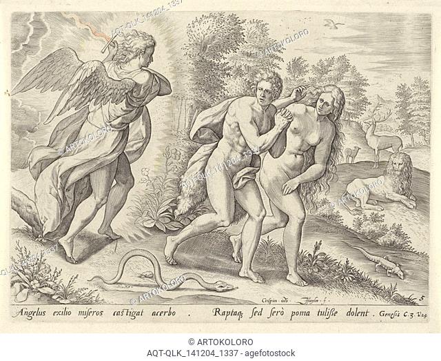 Expulsion from Paradise, Johann Sadeler (I), Claes Jansz. Visscher (II), 1575