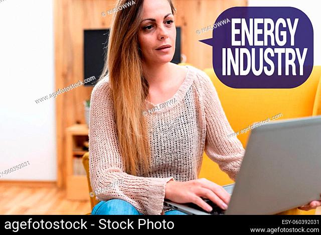 Writing displaying text Energy Industry, Word Written on industries involved in the production and sale of energy Abstract Taking Online Examination