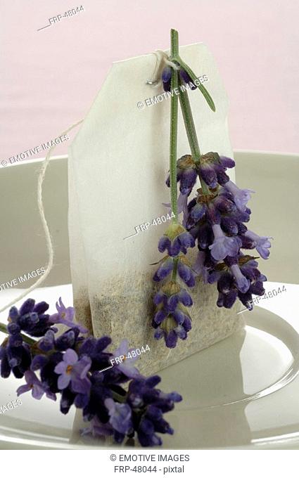 Tea bag and lavender tea